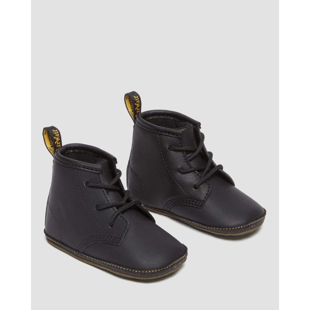 Dr‎ Martens 1460 Crib Black Leather Baby Boots Shoes Mini Size 3C
